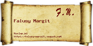 Falusy Margit névjegykártya